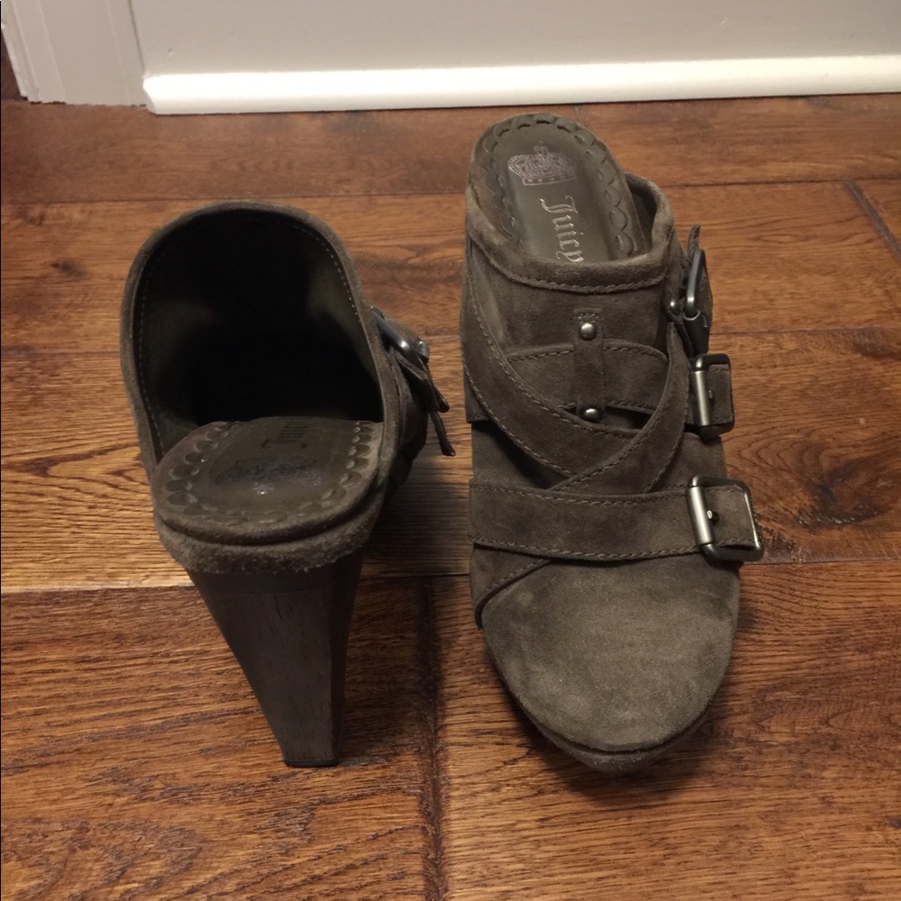 Juicy Couture suede slide shoes